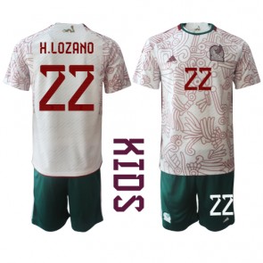 Mexico Hirving Lozano #22 Replica Away Stadium Kit for Kids World Cup 2022 Short Sleeve (+ pants)